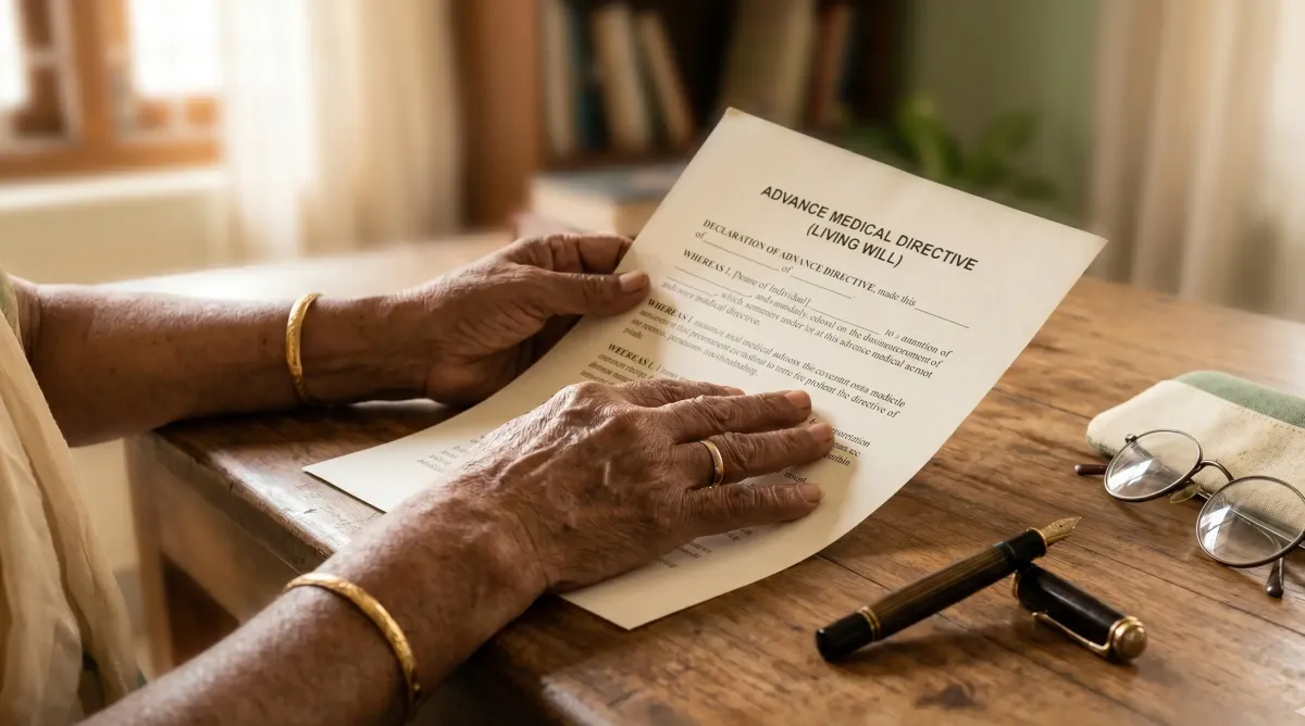 A person signing an important document at a desk